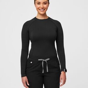 Figs Salta Seamless Longsleeve Underscrub, black, xs